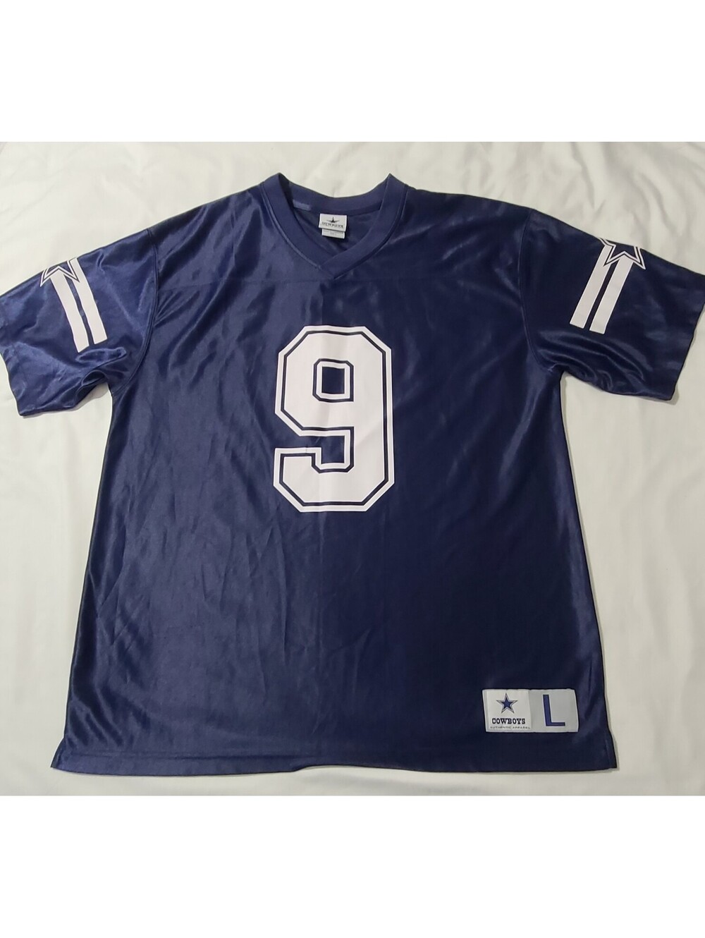 Dallas Cowboys Jersey Mens Sz Large Blue Tony Romo #9 NFL Football Team Apparel